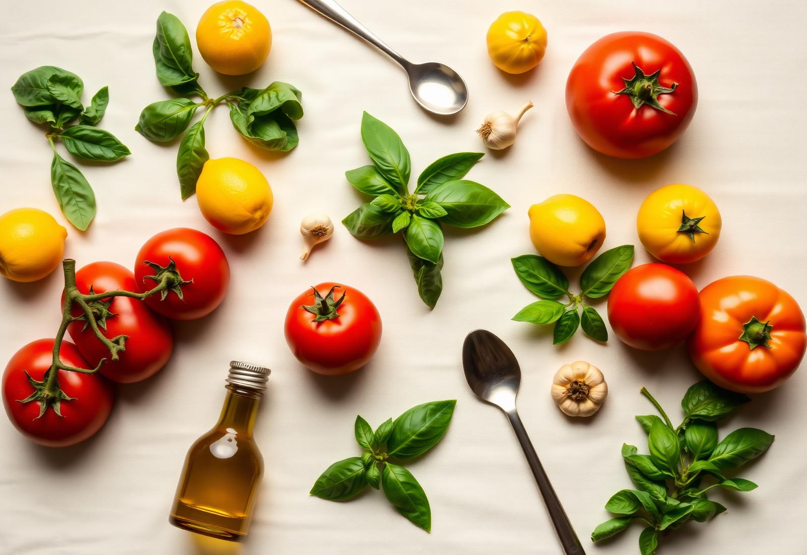 Fresh produce flat lay