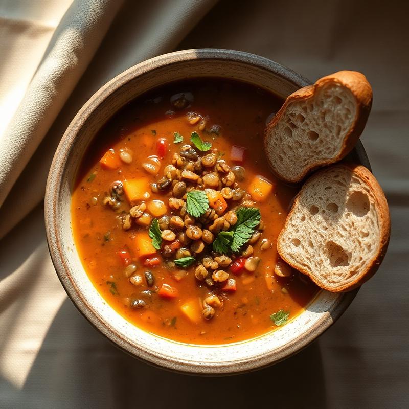 Hearty Lentil & Tomato Soup